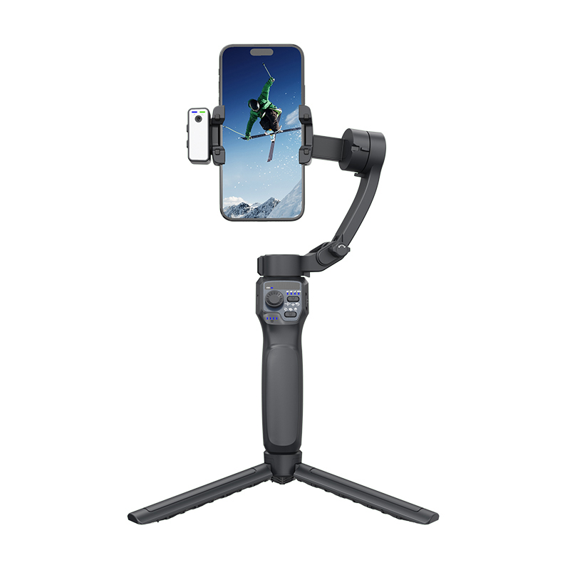 F11 Gimbal Stabilizer For Smartphones, 3-Axis Phone Gimbal, Magnetic AI Tracking Module,Fill Light, Object Tracking, Portable And Foldable, Vlogging Stabilizer, YouTube TikTok, Black